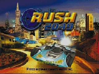 San Francisco Rush 2049 title screen for Nintendo 64